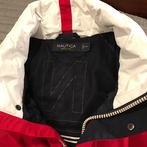 Nautica Mens Water-Resistant Sailing Jacket, Sz XXL, Red/Navy, NWT - Picture 3 of 6